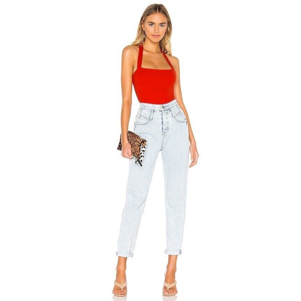Superdown Reece Halter Bodysuit in Red Thong size Medium Revolve in Stores Now!